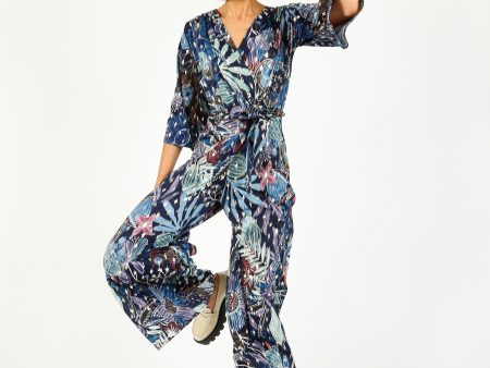 ONJENU Laurie Jumpsuit in Moonlight Blue Gold For Cheap