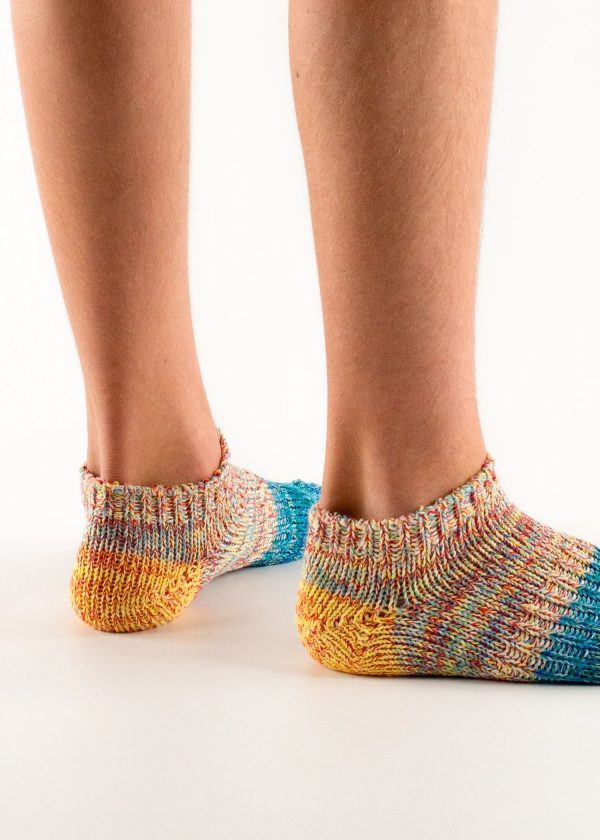 TL Charlie Ankle Socks in Blue, Yellow Fashion