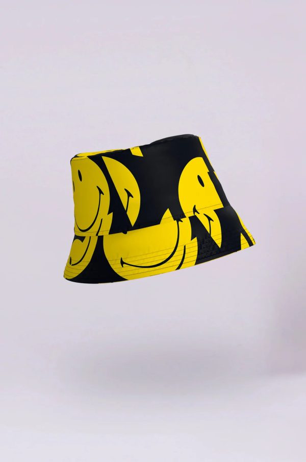 RK All Smiles Bucket Hat in Black, Yellow Sale