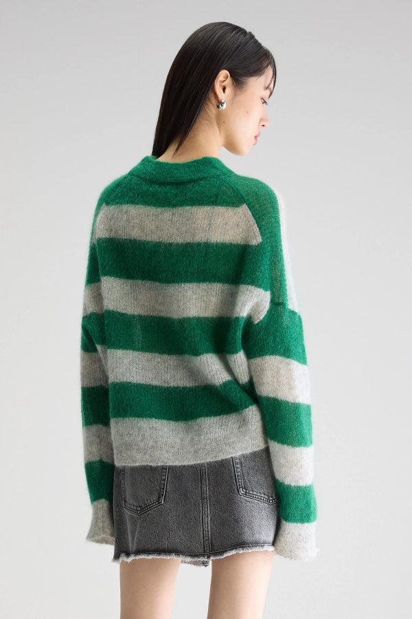 BR Arvy Knit in Green,  Grey Stripe For Discount