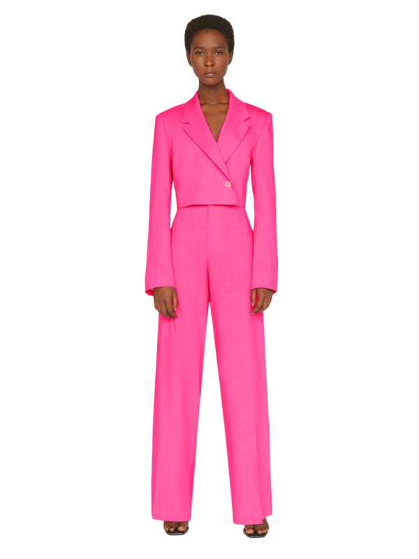 High Rise Wide Leg Trouser - Flamingo For Cheap