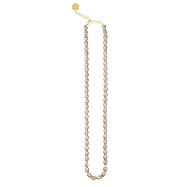 VBARONI Long  Organic Pearl Necklace in Champagne For Cheap