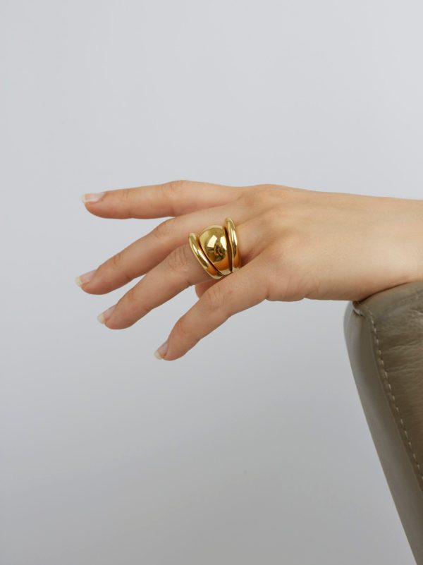 TS Gold Triple Ring Set For Cheap