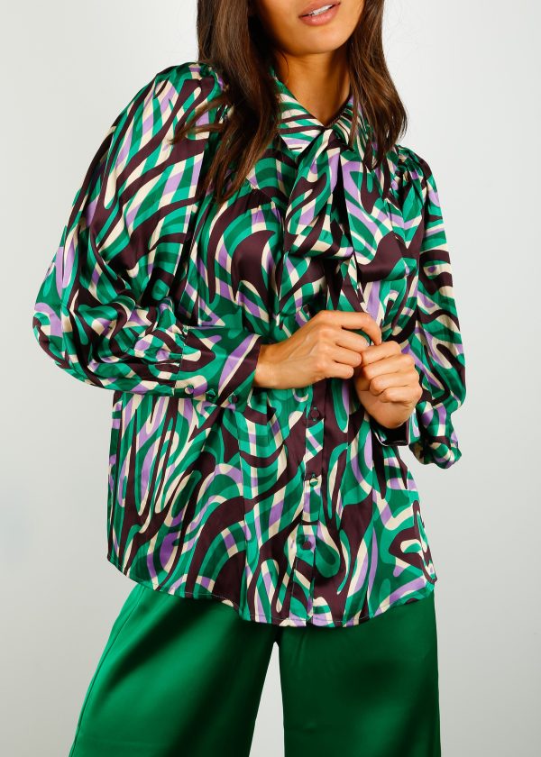 SUNCOO Lahsen  Printed Shirt in Green Sale