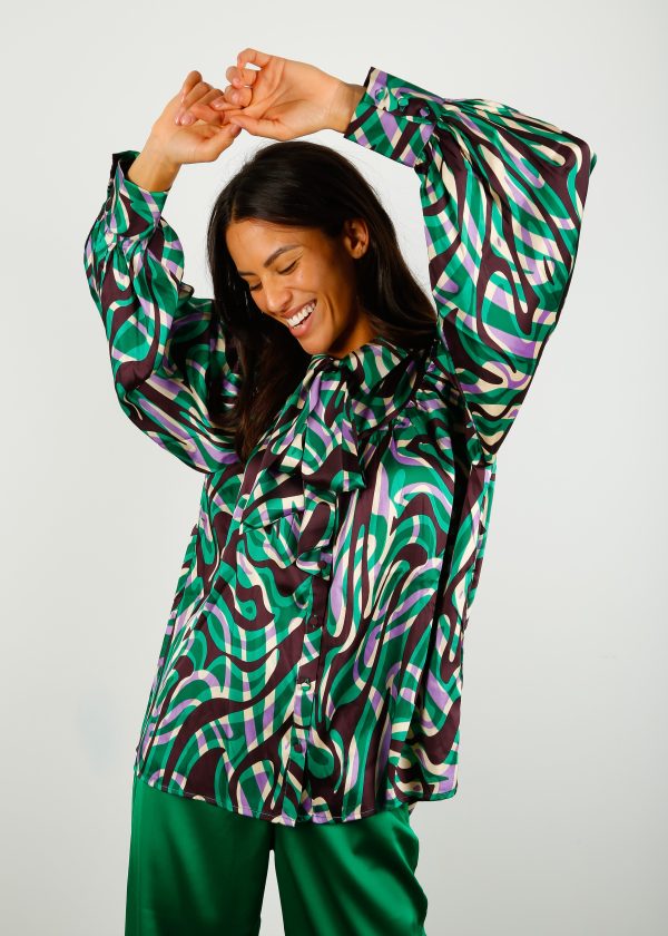 SUNCOO Lahsen  Printed Shirt in Green Sale