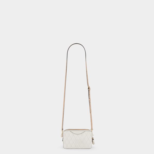 AH Quilted Double Zip Crossbody in Chalk, Sable Online now