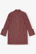 GANNI W0031 Woolen Check Midi Jacket in Racing Red Discount