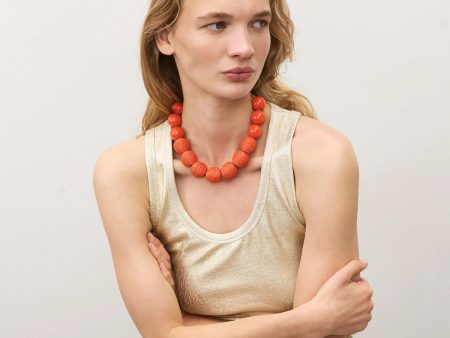 VBARONI Raffia Beads in Orange Supply