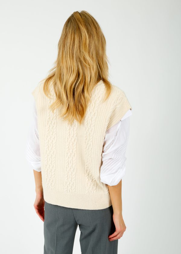 SLF Elina Marie Knit Vest in Birch Sale