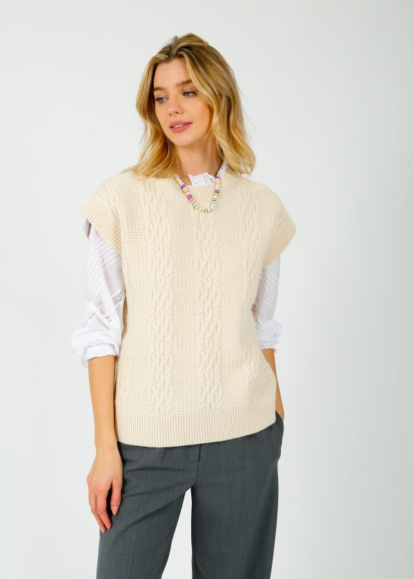 SLF Elina Marie Knit Vest in Birch Sale