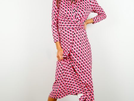 DVF Sana Two Dress in Wave Pink For Sale