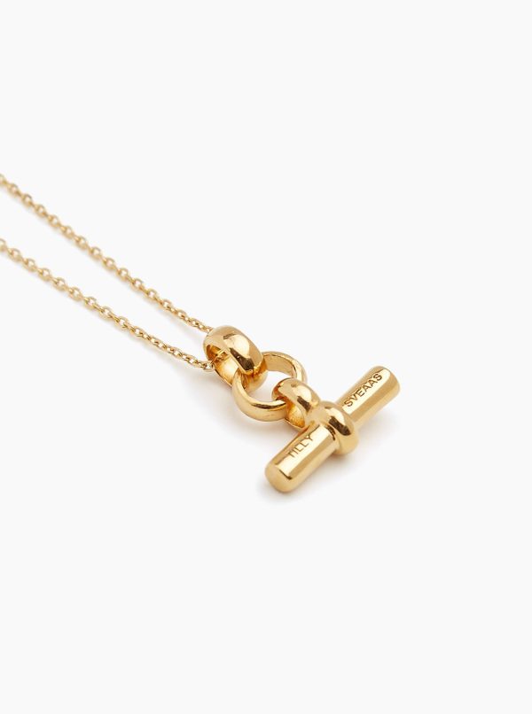 TS Mini Gold T Bar Necklace on Trace Chain Online