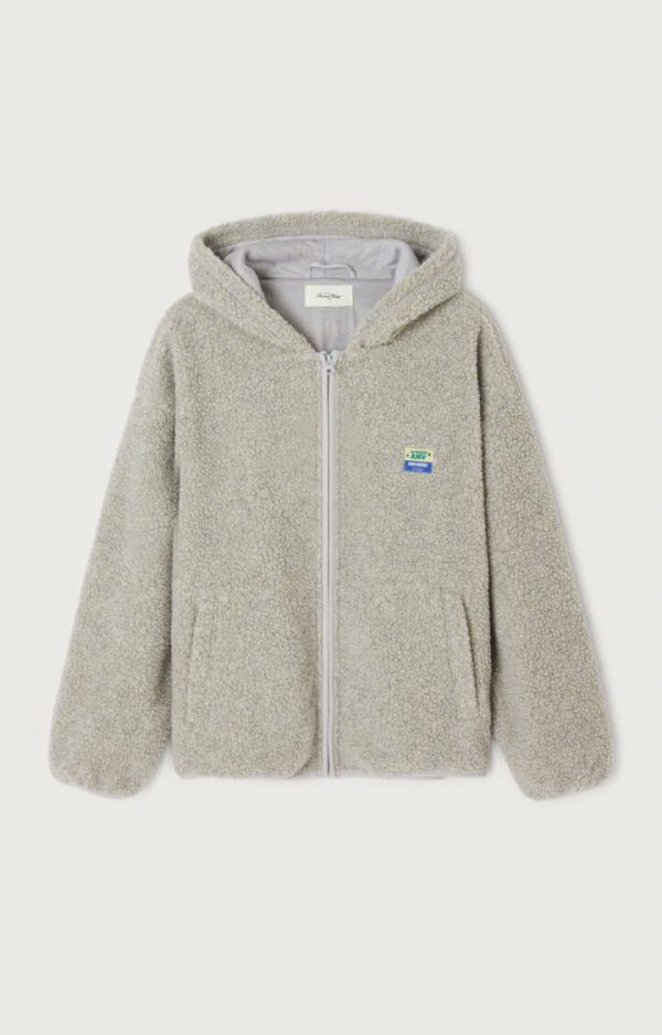 AV Hoki Fleece Hooded Jacket in Grey Melange Online