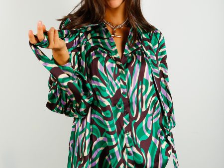 SUNCOO Lahsen  Printed Shirt in Green Sale