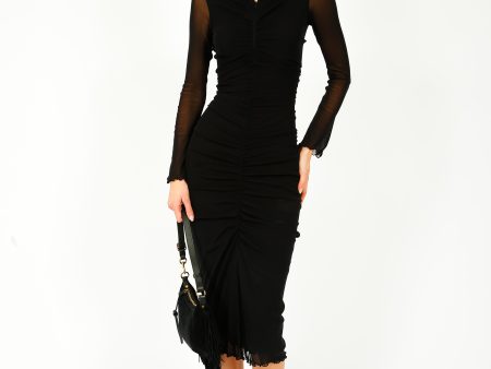 DVF Alabama Dress in Black Hot on Sale