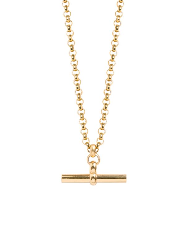 TS Medium Gold T-Bar on Chunky Belcher Chain Online Hot Sale