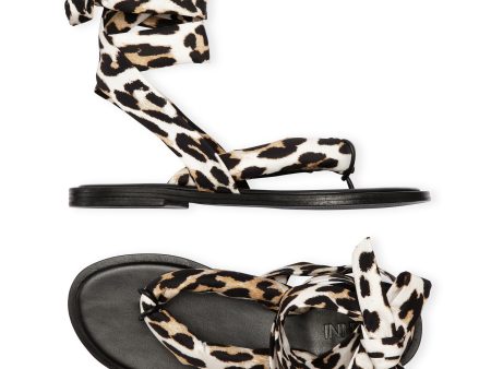 GANNI S1558 Recycled Tech Fabric Sandals in Leopard For Sale