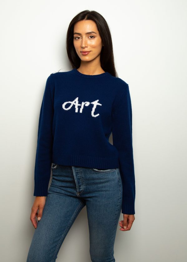 BF Cropped Art Jumper in Navy Fashion