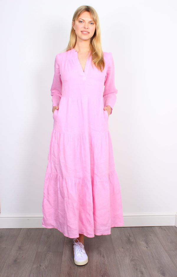 Dilli Grey Kate bon bon pink linen maxi dress Sale