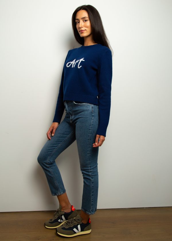 BF Cropped Art Jumper in Navy Fashion