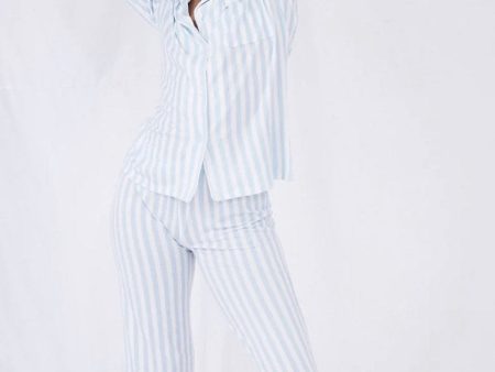 S&S Pale Blue Stripe PJ Set Online