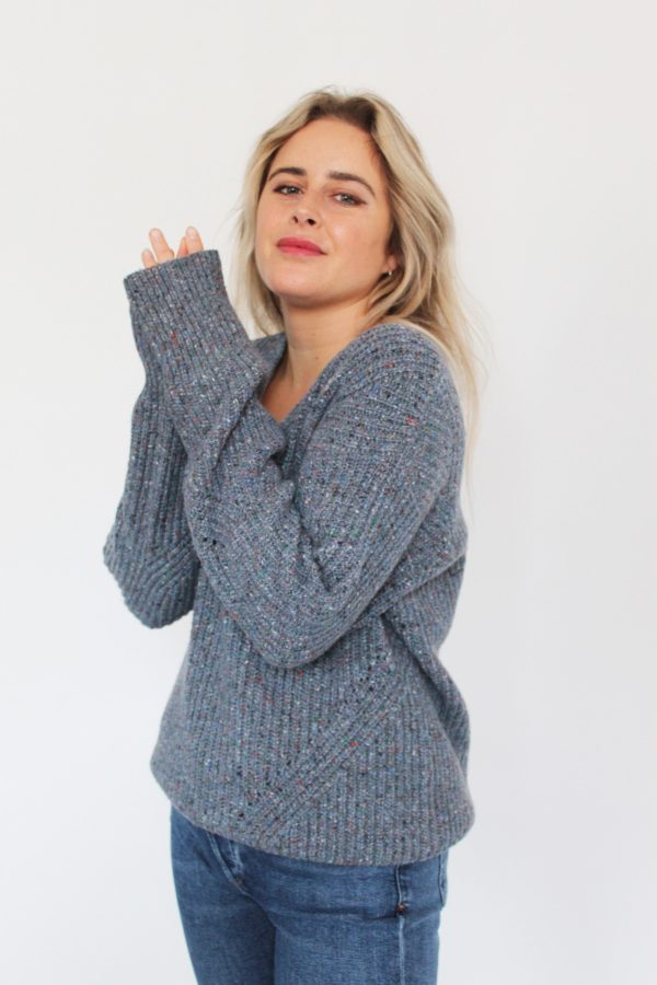 R&B Eco Donegal Jumper in Blue Sale