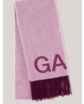 GANNI A3969 Wool Mix Scarf in Mauve For Cheap