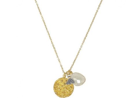 Ashiana JNI03155 Coin, Gem Necklace in Grey Moonstone For Cheap