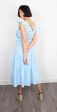 120% Lino blue waterfall linen dress on Sale