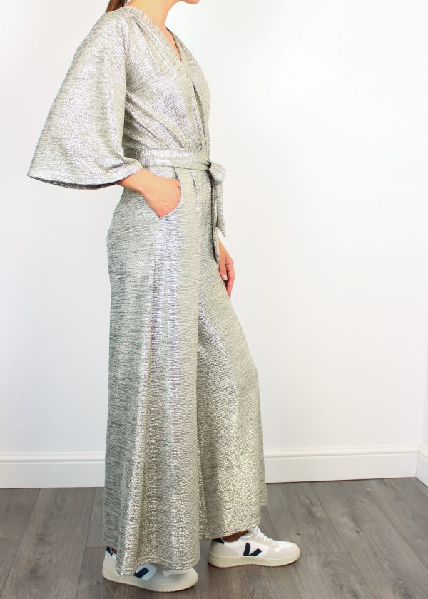 Onjenu Laurie Jumpsuit in Metallic Print For Discount