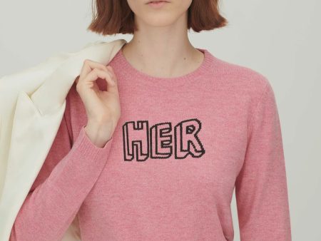 BF Her Jumper in Pale Pink Online now