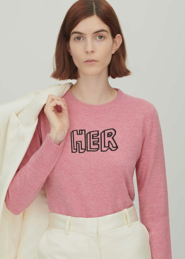 BF Her Jumper in Pale Pink Online now