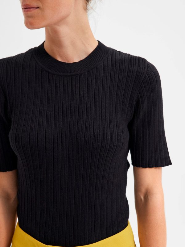 SLF Queen Rib Knit in Black For Cheap