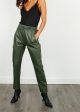 OW Gift Leather Trousers in Khaki on Sale