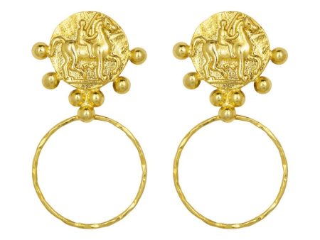 Ashiana JEI09142 Golden Horseman Hoop Earrings Online