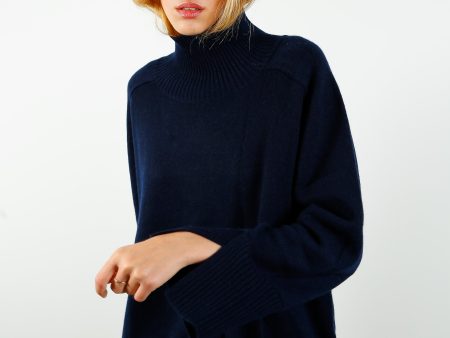 VK Julia Relaxed Split Back Knit in Dark Sapphire Online now