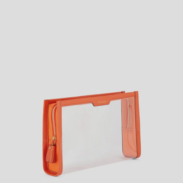 AH Pouch Things in Clear, Clementine Online Sale