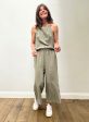 BD Fray Neck Wide Leg Jumpsuit 6416 in Soft Army For Cheap