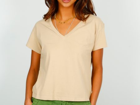 V Venice Top in Khaki Online Sale