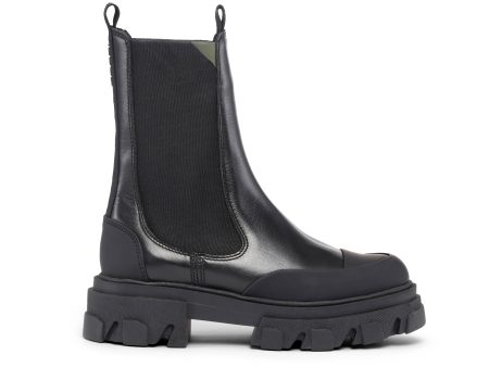 GANNI S1548 Chelsea Boot in Black Leather For Cheap