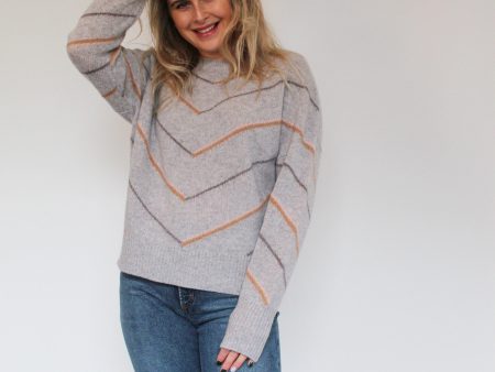 360 Brooke Jumper in Light Heather Grey Multi Online now