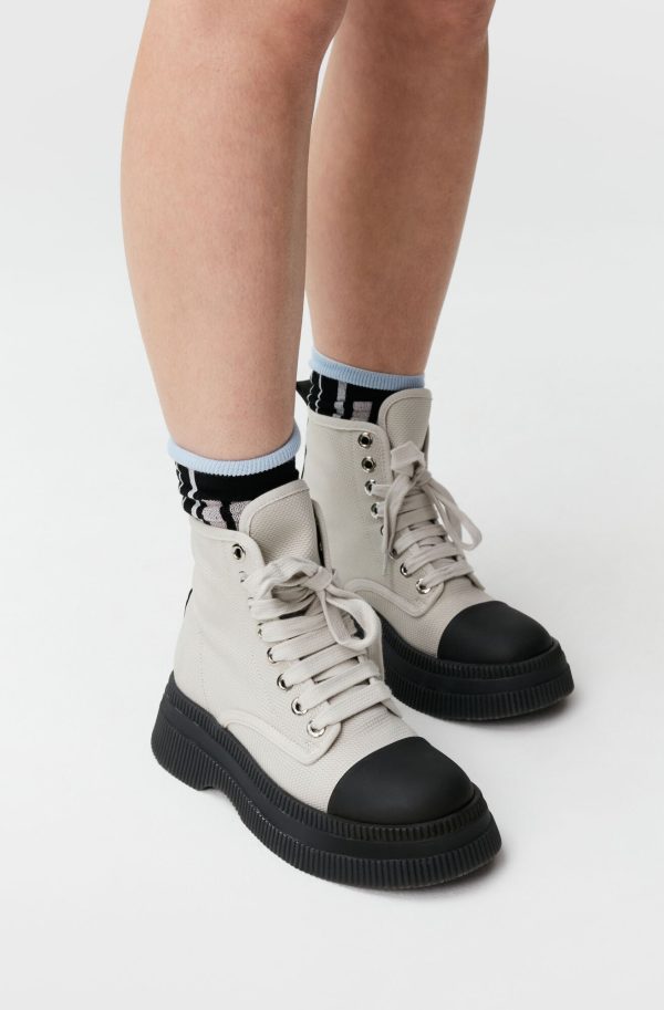 GANNI S1760 Creepers Boot in Egret Online Hot Sale