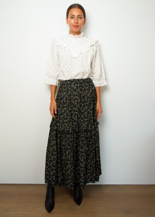 BR Habbi Printed Skirt in Black Online Hot Sale