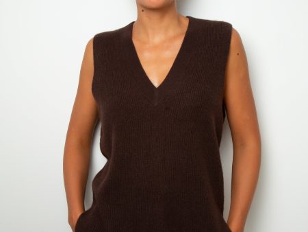 360 Fernanda V Neck Vest in Cafe Noir Fashion