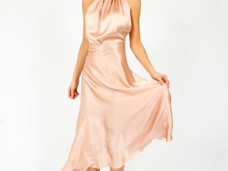 HARMUR Midi Wrap Dress in Rose Beige Online now