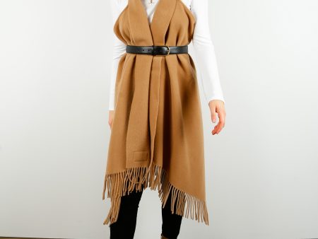 R&B Addison Fringed Shawl in Camel Supply