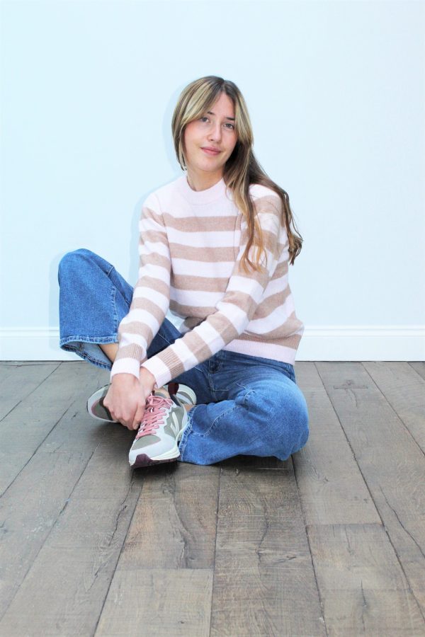 SLF Grace Star Stripe Knit in Chalk Pink For Discount