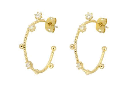 Ashiana JEC09107 Renee Hoop Earrings in Gold Hot on Sale