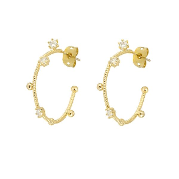 Ashiana JEC09107 Renee Hoop Earrings in Gold Hot on Sale