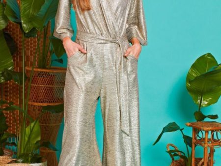 ONJENU Laurie Jumpsuit in Metallic Gold Online Hot Sale